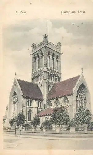 British buildings & architecture, churches & cathedrals postcard Burton on Trent