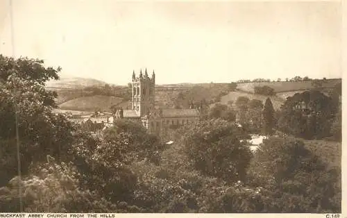 British buildings & architecture, churches & cathedrals postcard Buckfast abbey