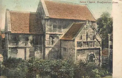 British buildings & architecture, churches & cathedrals postcard Bradford on Avon Saxon