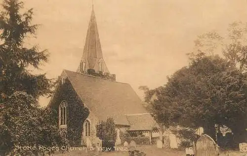 British buildings & architecture, churches & cathedrals postcard Stoke Poges