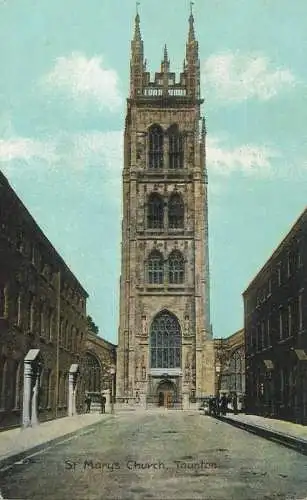 British buildings & architecture, churches & cathedrals postcard Taunton St. Mary