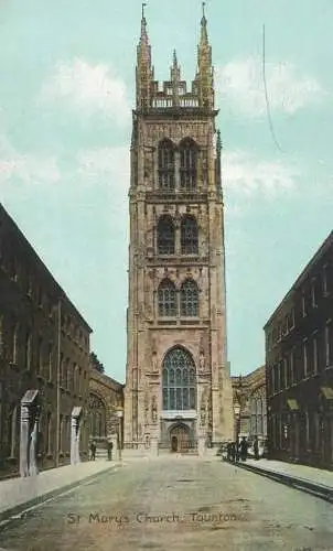 British buildings & architecture, churches & cathedrals postcard Taunton St. Mary