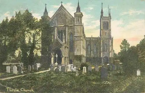 British buildings & architecture, churches & cathedrals postcard Theale