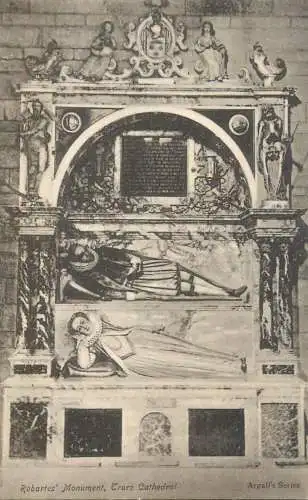 British buildings & architecture, churches & cathedrals postcard Truro Robartes monument