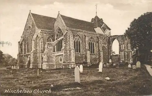 British buildings & architecture, churches & cathedrals postcard Winchelsea
