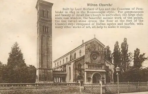 British buildings & architecture, churches & cathedrals postcard Wilton church