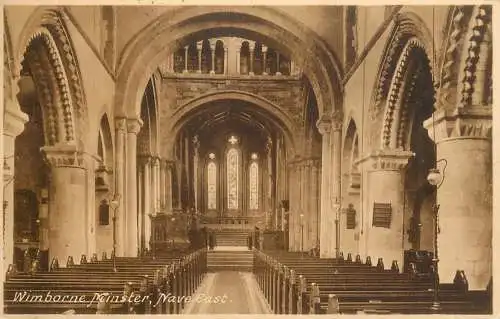 British buildings & architecture, churches & cathedrals postcard Wimborne minster
