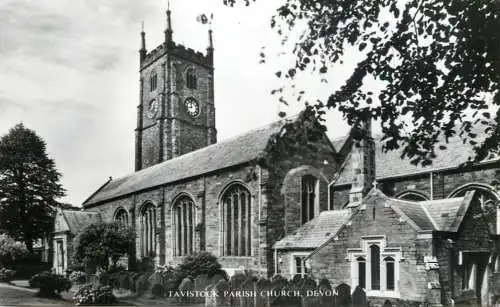 British buildings & architecture, churches & cathedrals photo postcard Tavistock parish Devon