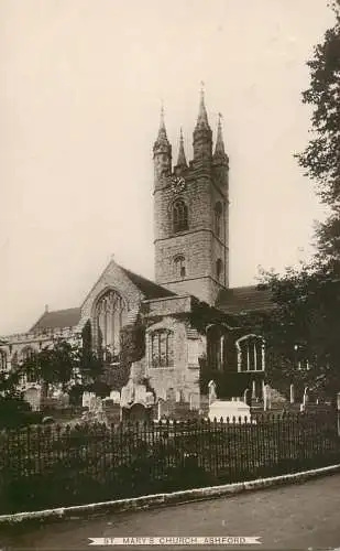 British buildings & architecture, churches & cathedrals photo postcard Ashford St. Mary church