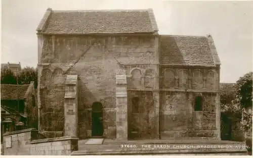British buildings & architecture, churches & cathedrals photo postcard Bradford on Avon saxon