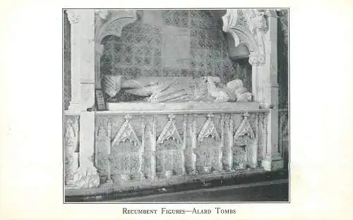 British buildings & architecture, churches & cathedrals photo postcard Recumbent Figures Alard tombs