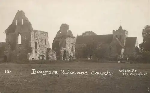 British buildings & architecture, churches & cathedrals photo postcard Boxgrove ruins