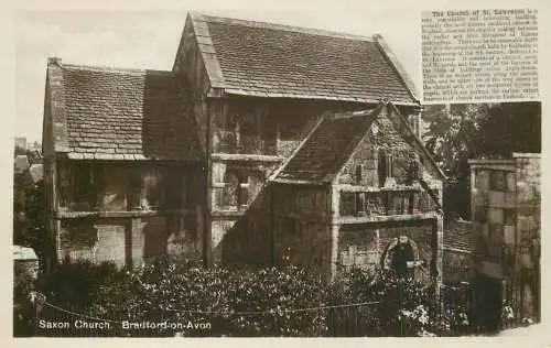 British buildings & architecture, churches & cathedrals photo postcard Bradford on Avon Saxon