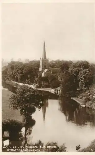 British buildings & architecture, churches & cathedrals photo postcard Stratford on Avon Trinity
