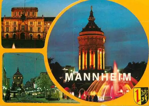 Germany Grusse aus Mannheim several night views