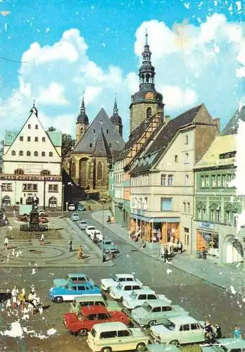 Germany Lutherstadt Eisleben Markplatz mit Lutherdenkmal