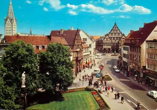 Germany Paderborn Innenstadt mit Rathaus und Dom