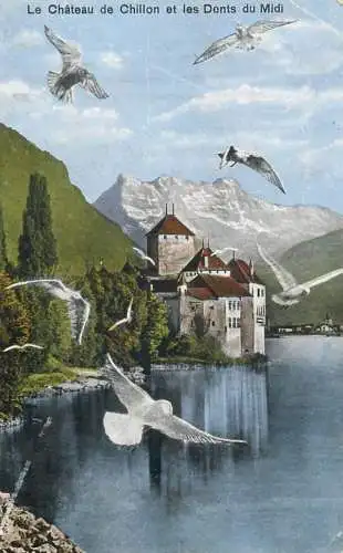 Switzerland le chateau de Chillon et les Dents du Midi