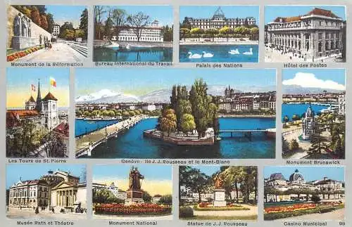 Switzerland Genève Ile J.J. Rousseau