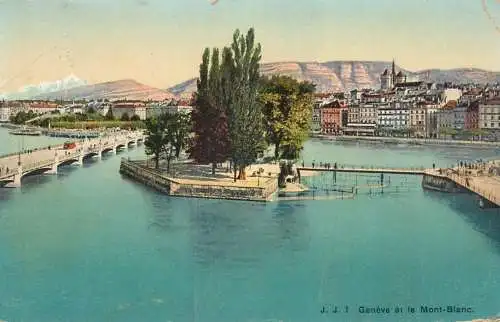 Switzerland Genève et le Mont Blanc