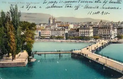 Switzerland Genève et pont des Bergues