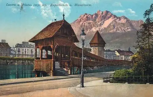 Switzerland Luzern und Pilatus kapellbrucke