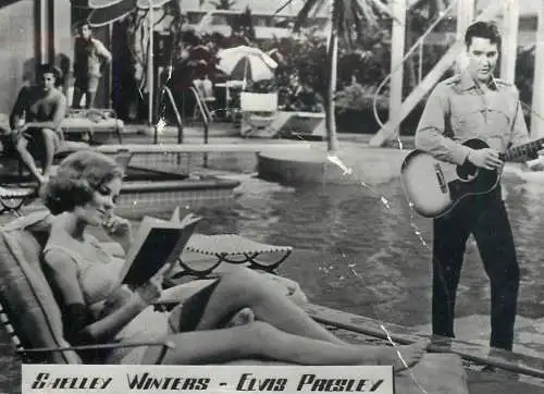 Shelley Winters & Elvis Presley 9 x 12 cm souvenir photo
