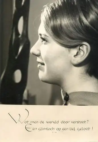 Fair glamorous smiling woman profile photo