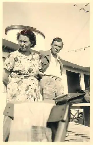 Anonymous persons navigation ship deck instant photography