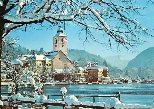 Austria St Wolfgang Winter-Erholungsort am Wolfgangsee Skigebiet der Postalm