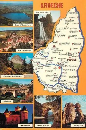 France Ardeche souvenir multi view and map area
