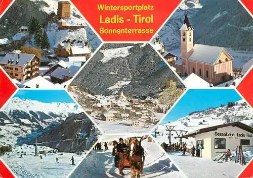 Austria Wintersportplatz Ladis Tirol Sonnenterrasse multi view