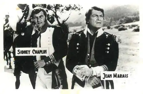 Cinema star souvenir photo Sidney Chaplin & Jean Marais