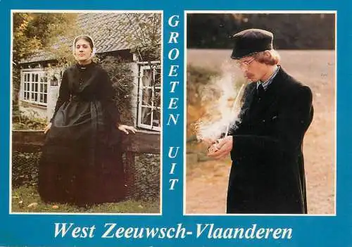 Belgium Groeten uit West Zeeuws-Vlanderen man and woman multi view