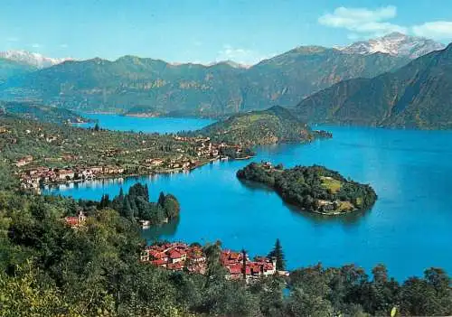 Italy Lago di Como Isola Comacina con Tremezzina veduta panoramica