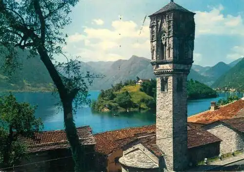 Italy Lago di Como Torre Gotica e l'Isola Comacina