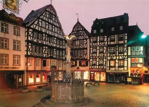 Germany Bernkastel-Kues an der Mosel Marktplatz evening view
