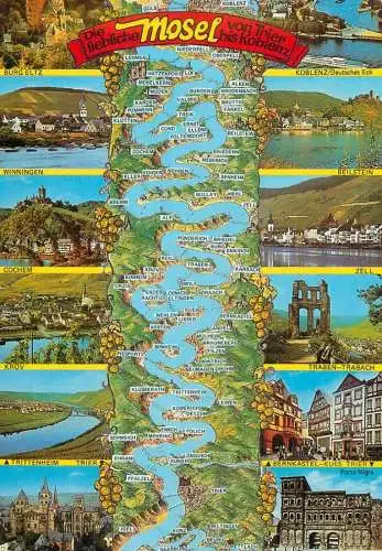 Germany Die Mosel several views and region map