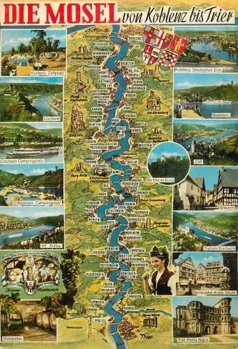 Germany Die Mosel several views and region map