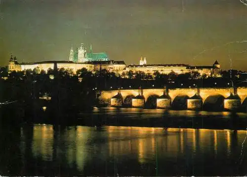Czech Republic Praha Hradcany & Karluv most night view