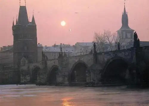 Czech Republic Praha Zima u Vltavy sunset view