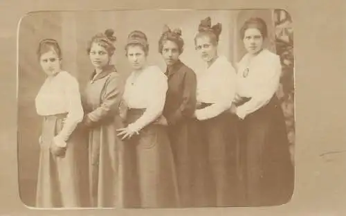 Social history beautiful elegant women friends group photo