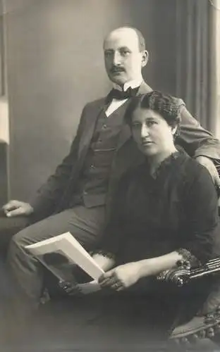 Social history elegant man and woman family portrait