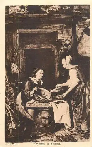 Vendeuse de poisson G. Metsu painting