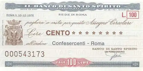 Paghera a vista per questo assegno circolare lire cento autostrada Roma 1976
