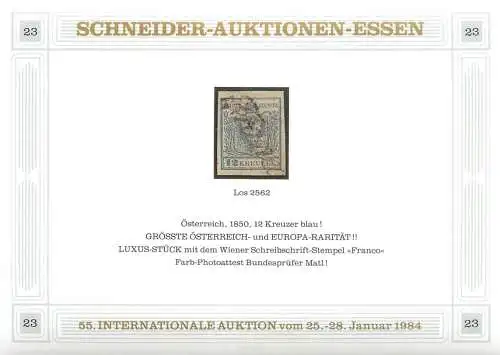 Schneider- Auktionen Essen 1984, reprint