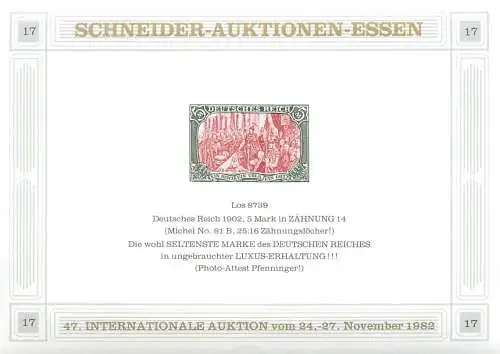 Schneider- Auktionen Essen 1982, reprint