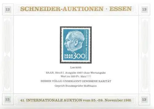 Schneider- Auktionen Essen 1981, reprint