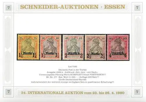 Schneider- Auktionen Essen 1980, reprint