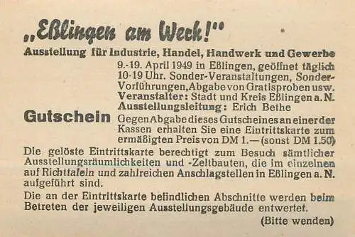 Eblingen am Weck austellung fur Industrie, Handel, Handwerk und Gewerbe